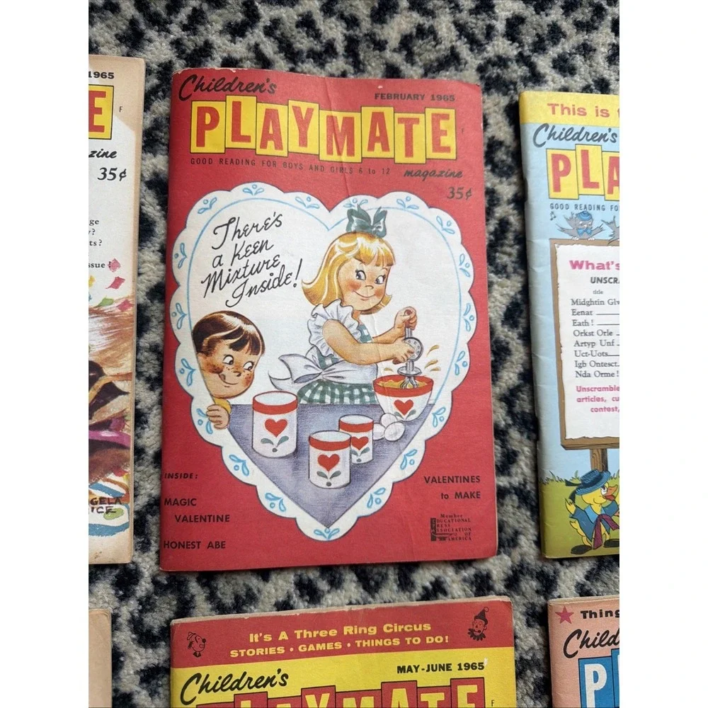 VTG Lot of 8 Children's‎ Playmate Magazines 1965 (no Nov,Dec) Puzzles Great Pics